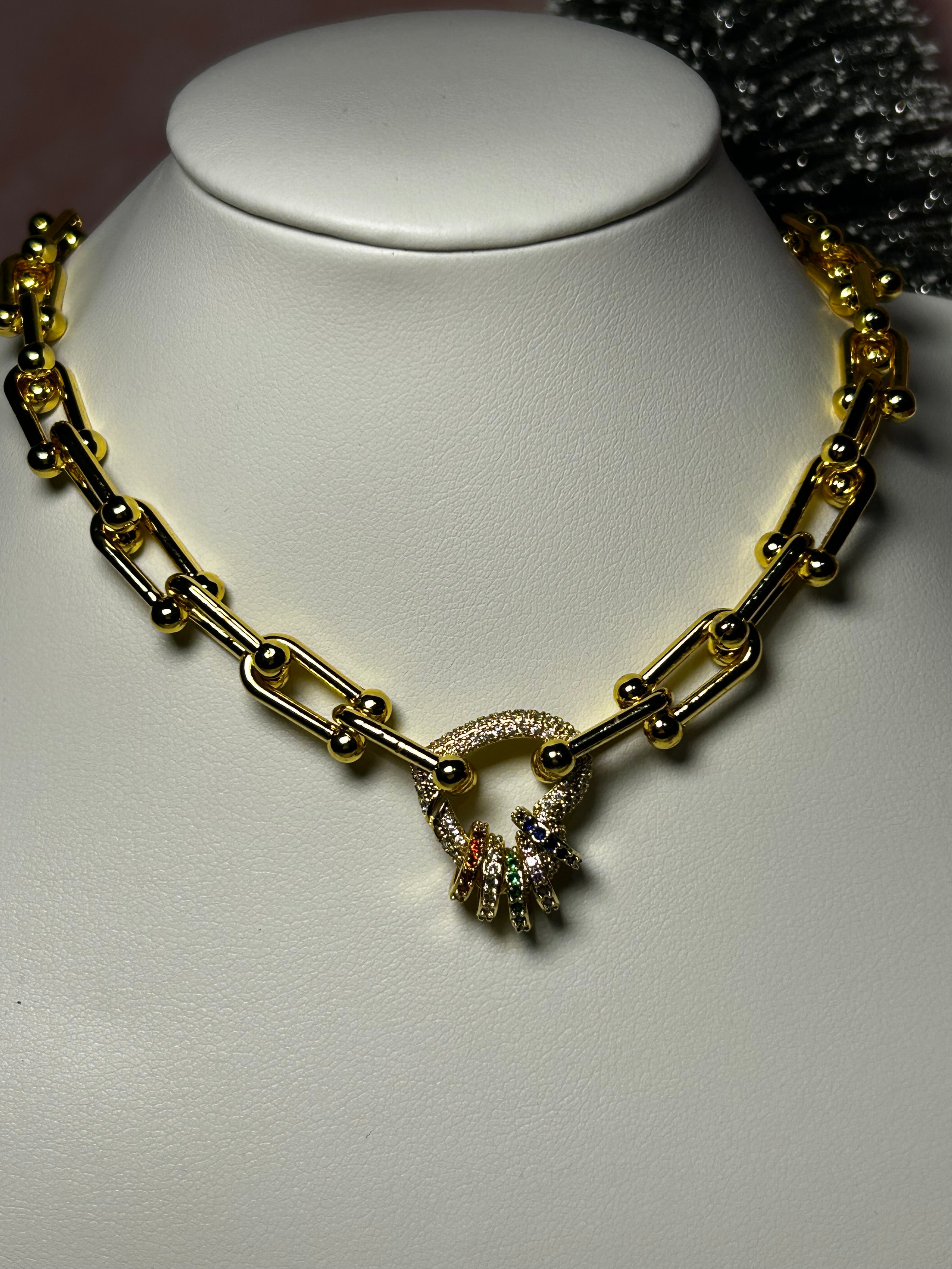 Collar y Aretes Crystal Beads Color