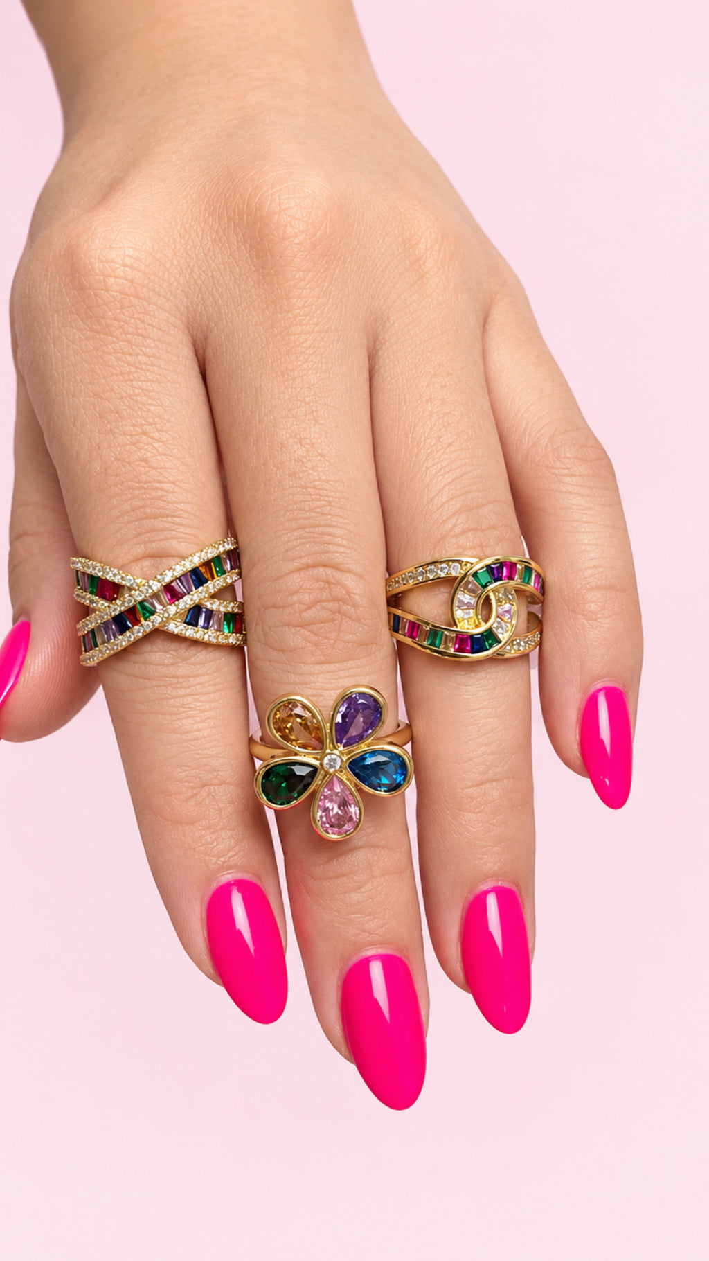 Anillo Cristales Colores
