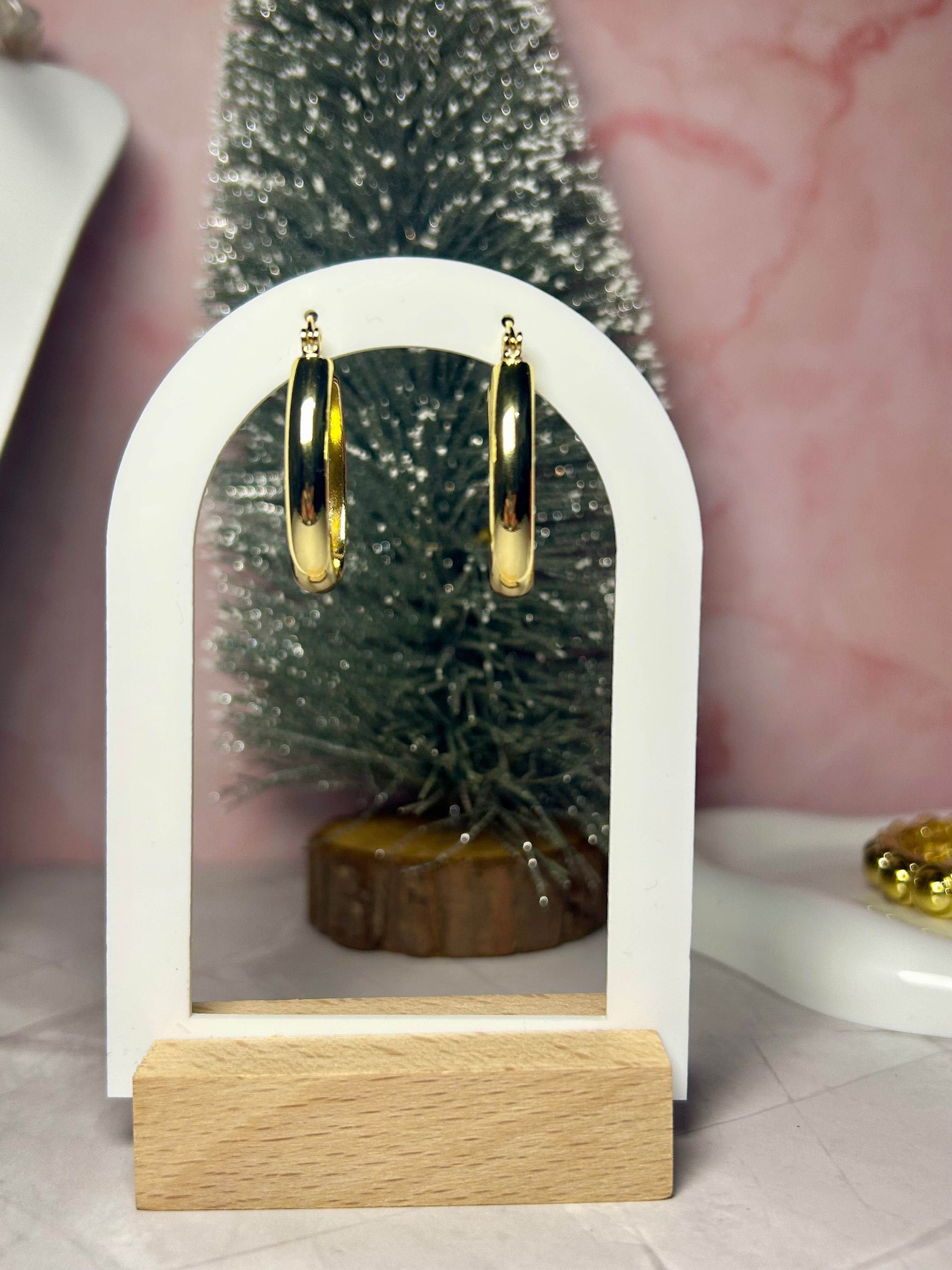 Aretes Óvalo Oro Laminado