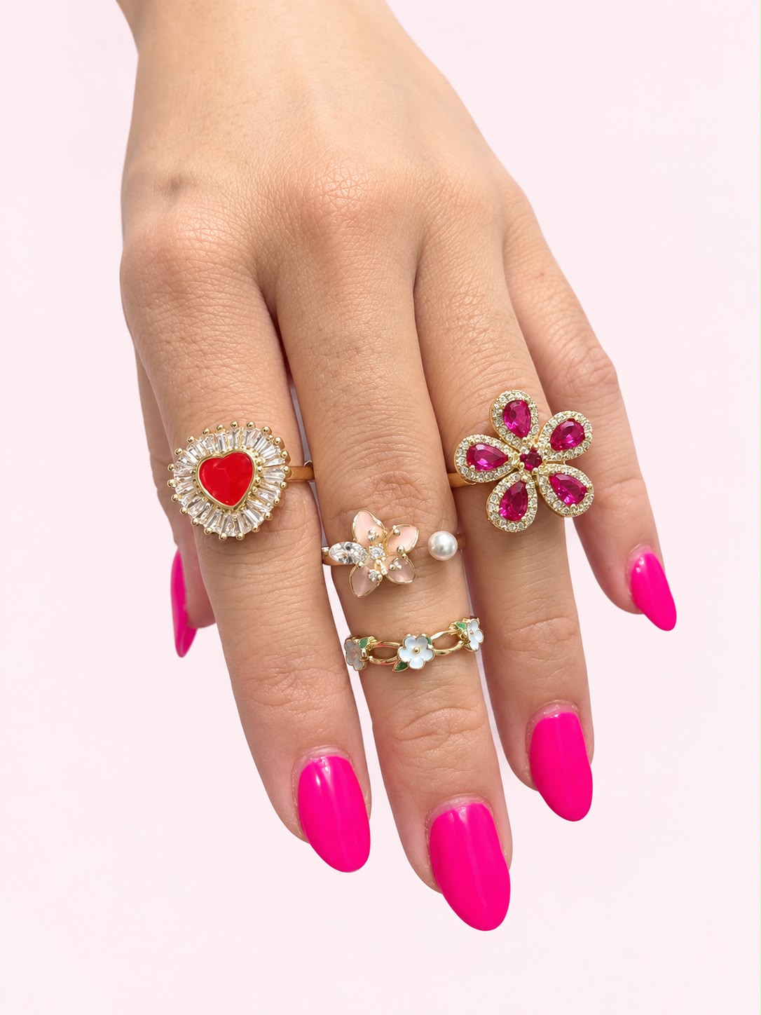 Anillo Corazón Destellos de cristales