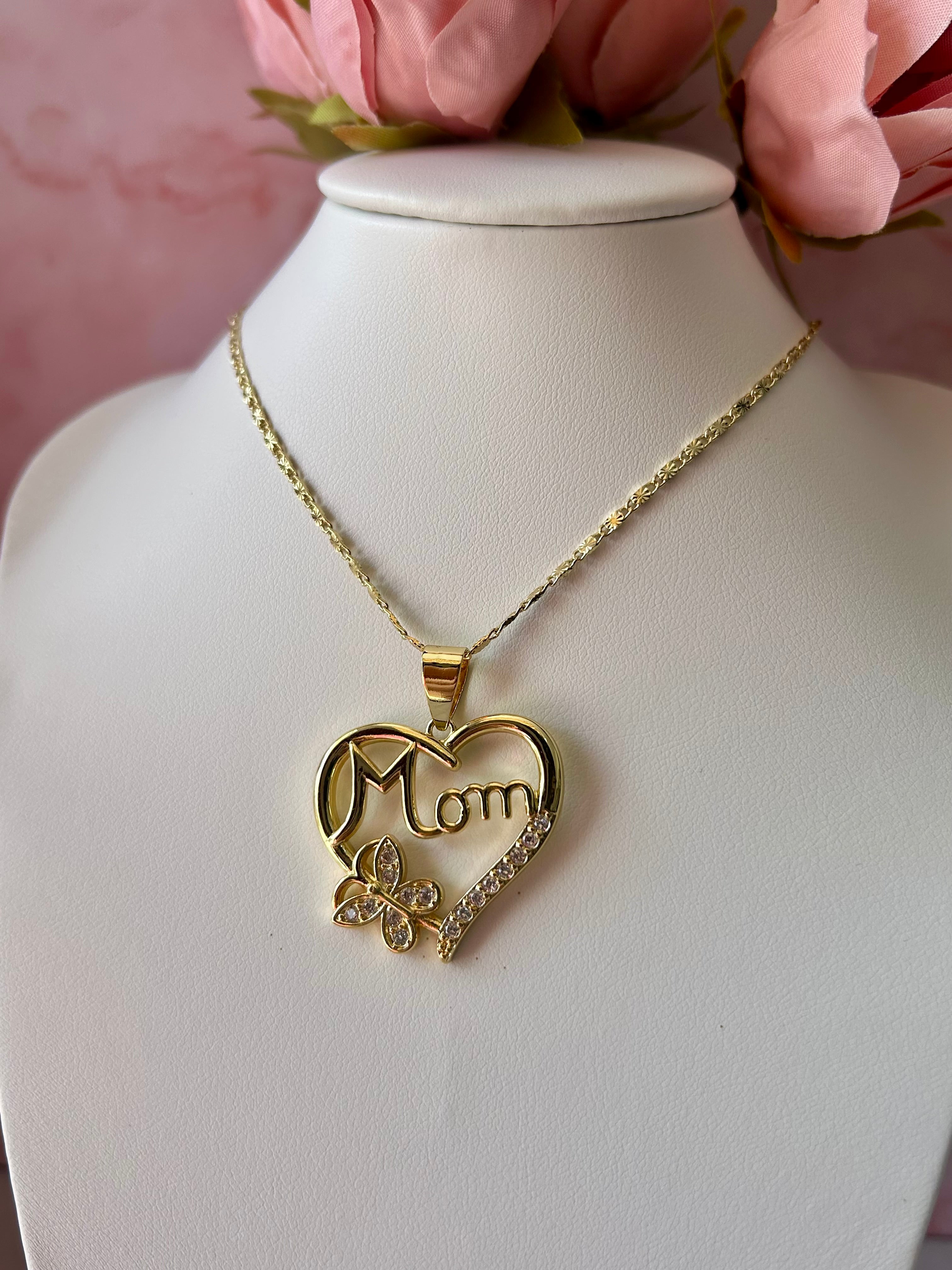 Collar MOM CORAZÓN Oro laminado