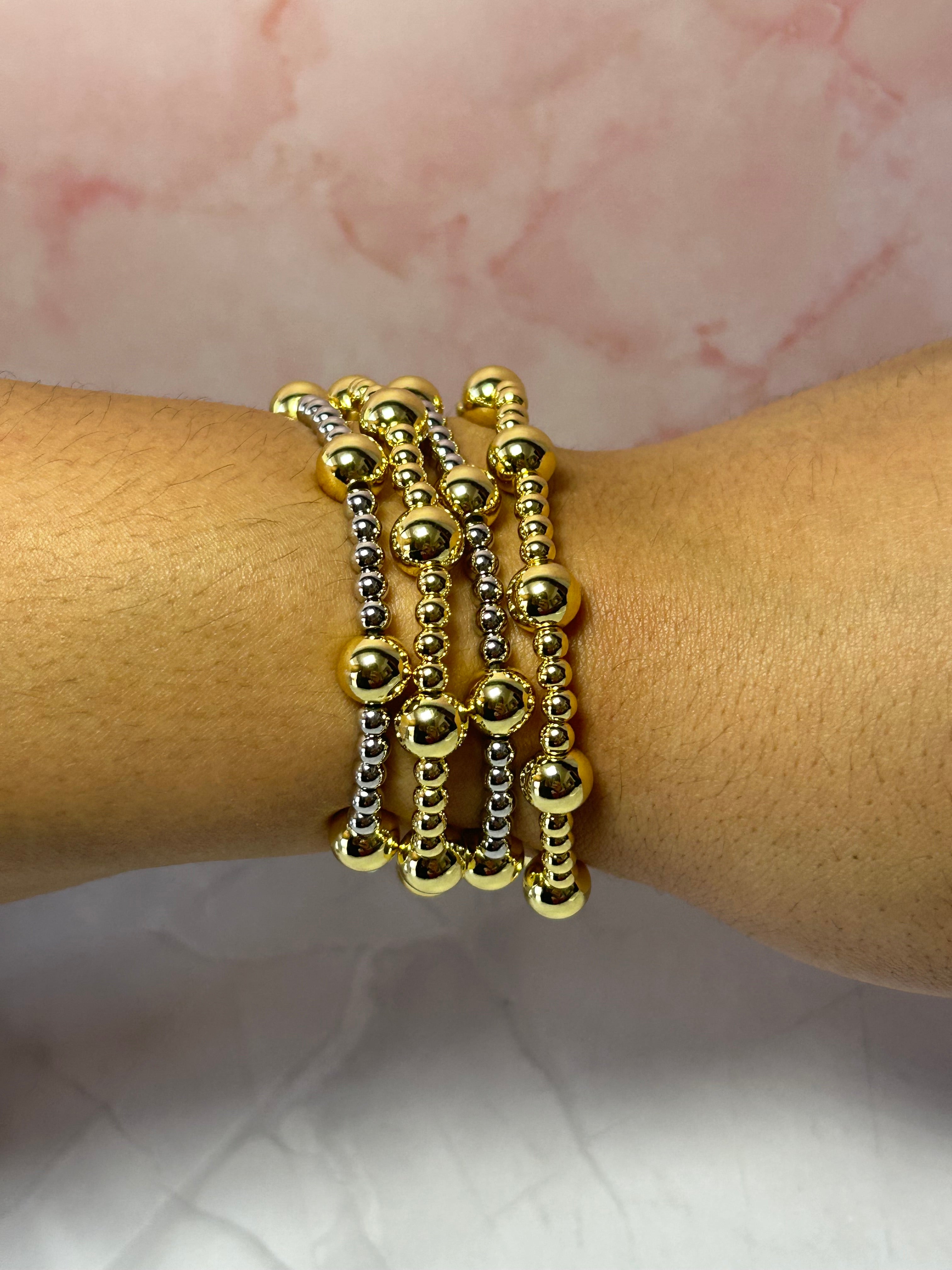 Brazaletes Estilo Clásico Ronda De Bolines Elástico ✨