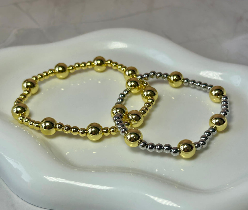 Brazaletes Estilo Clásico Ronda De Bolines Elástico ✨