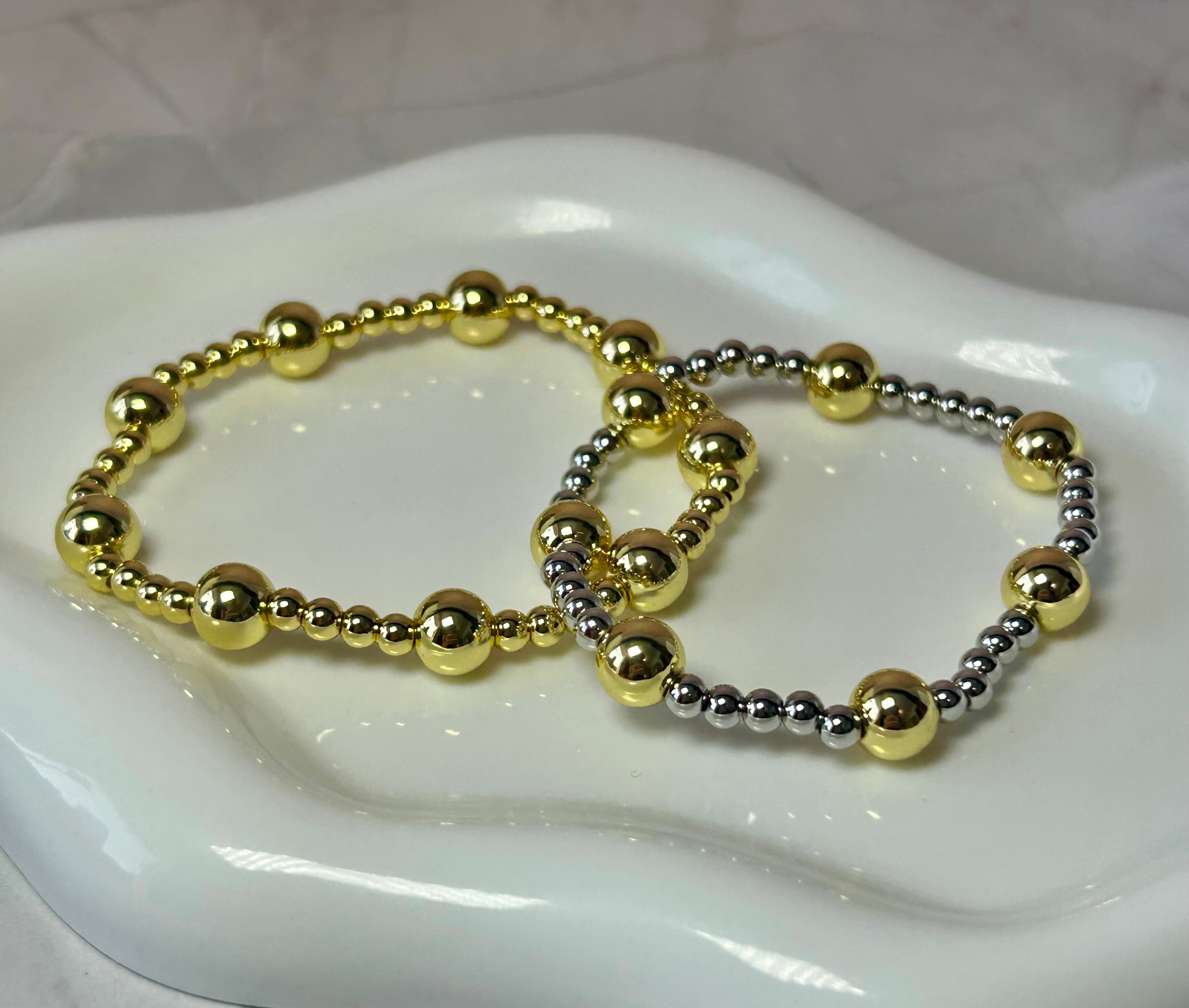 Brazaletes Estilo Clásico Ronda De Bolines Elástico ✨