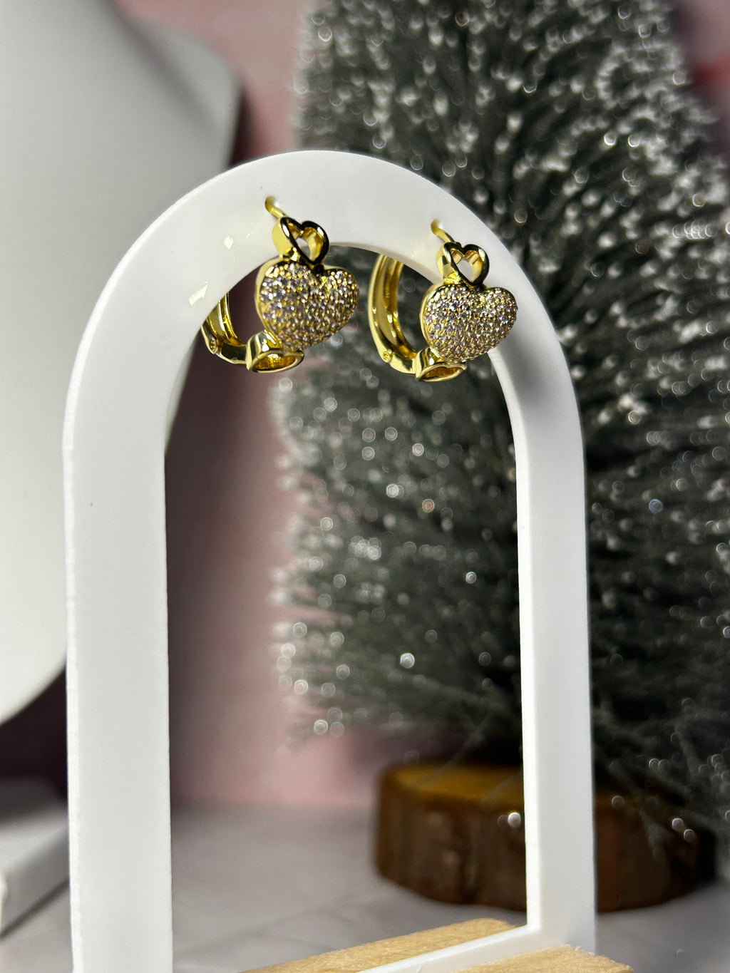 Aretes De Corazón Oro Laminado