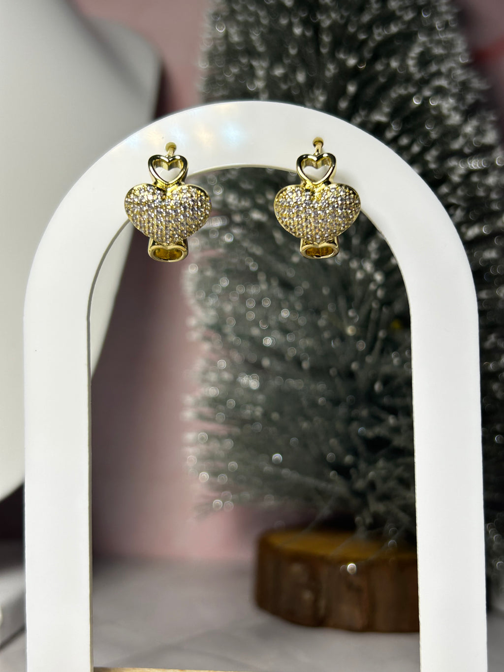 Aretes De Corazón Oro Laminado