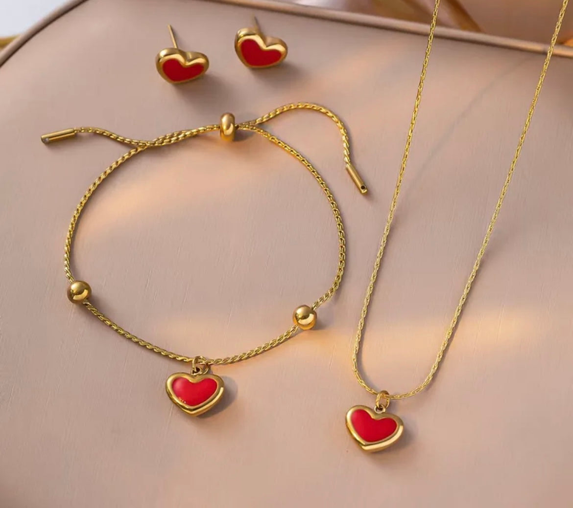 Set Collar, Aretes, Brazalete Amour ❤️