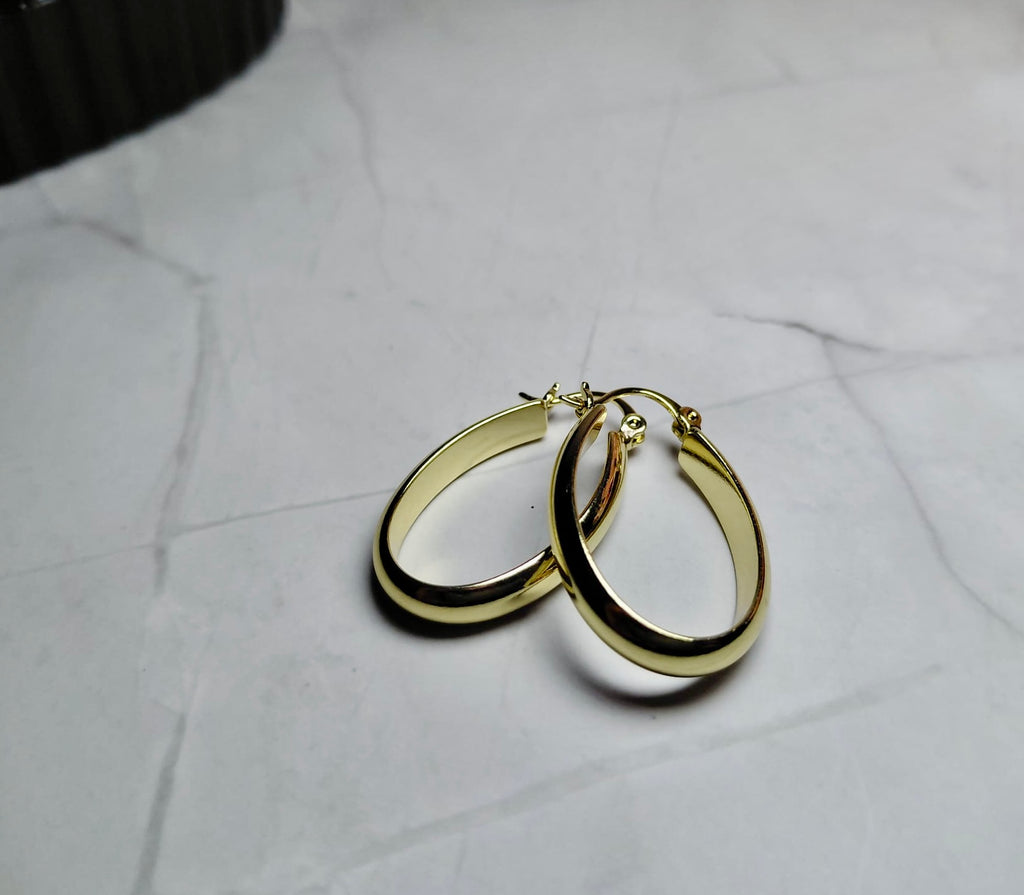 Aretes Óvalo Oro Laminado
