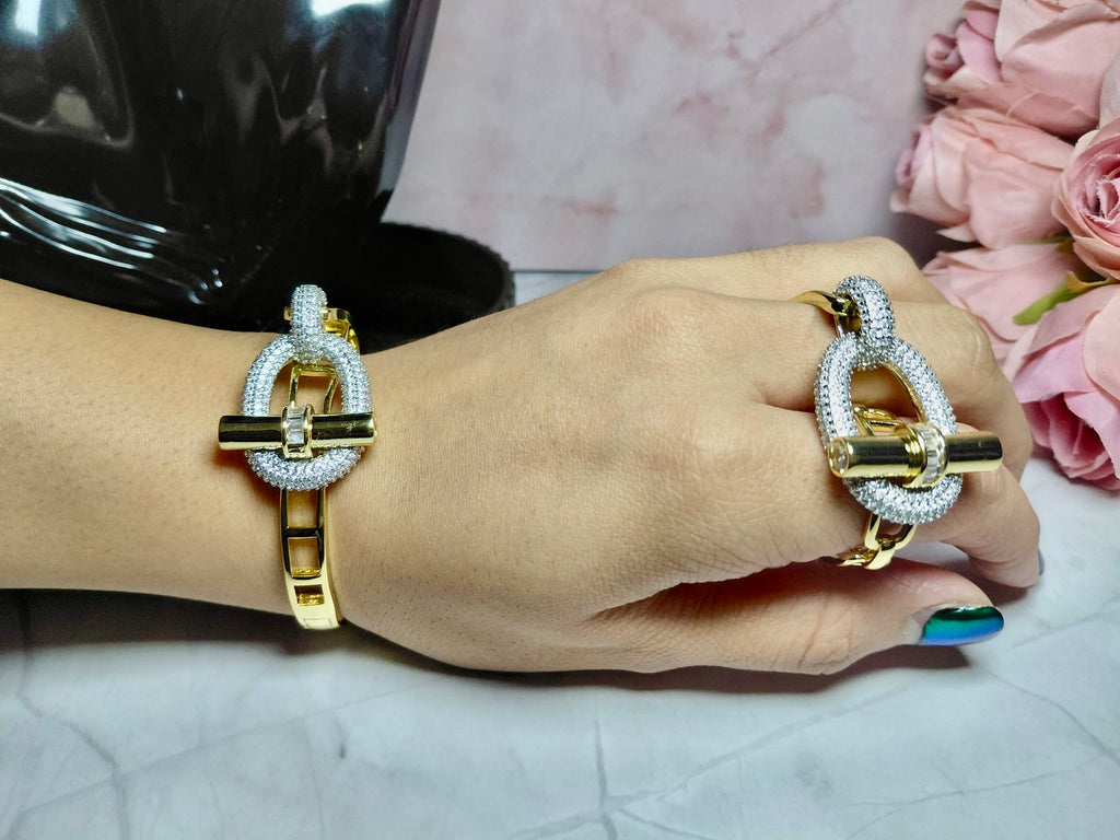 Titán Glow Brazalete y Anillo Doble Dedo