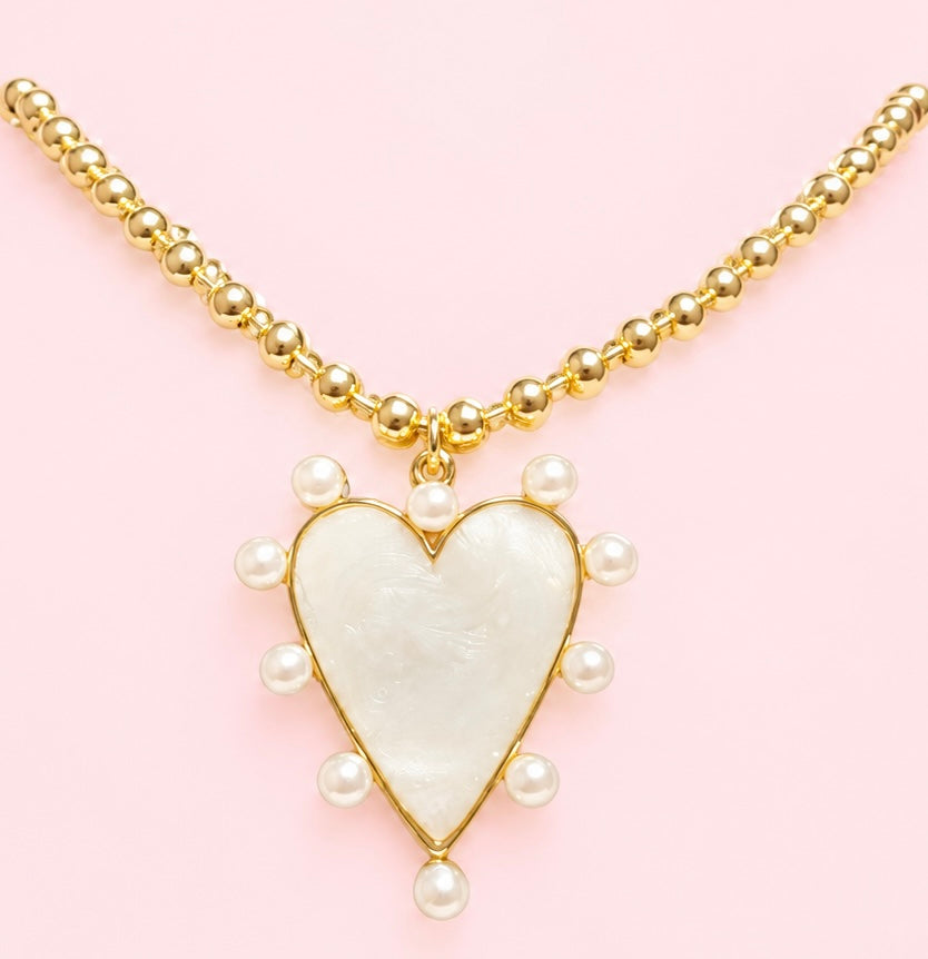 Collar Corazón Perlado ✨