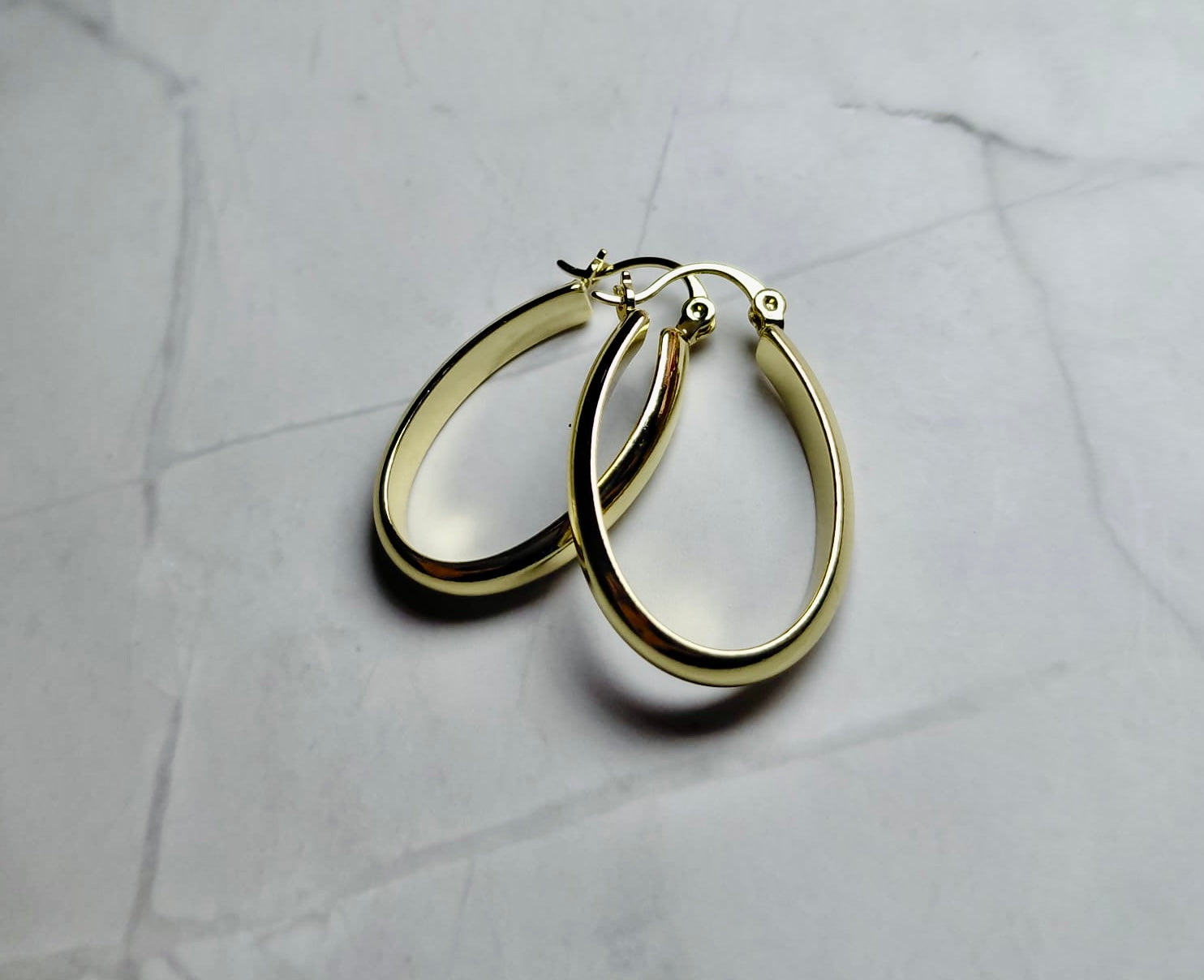 Aretes Óvalo Oro Laminado