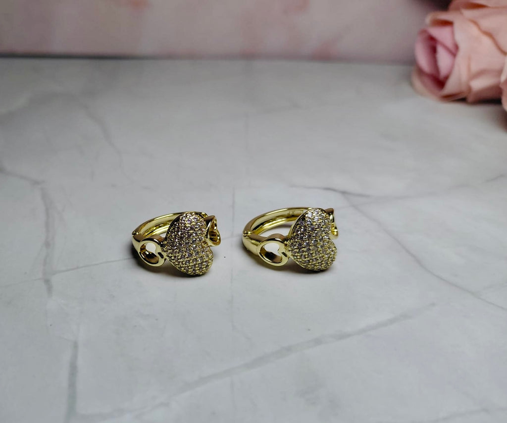 Aretes De Corazón Oro Laminado