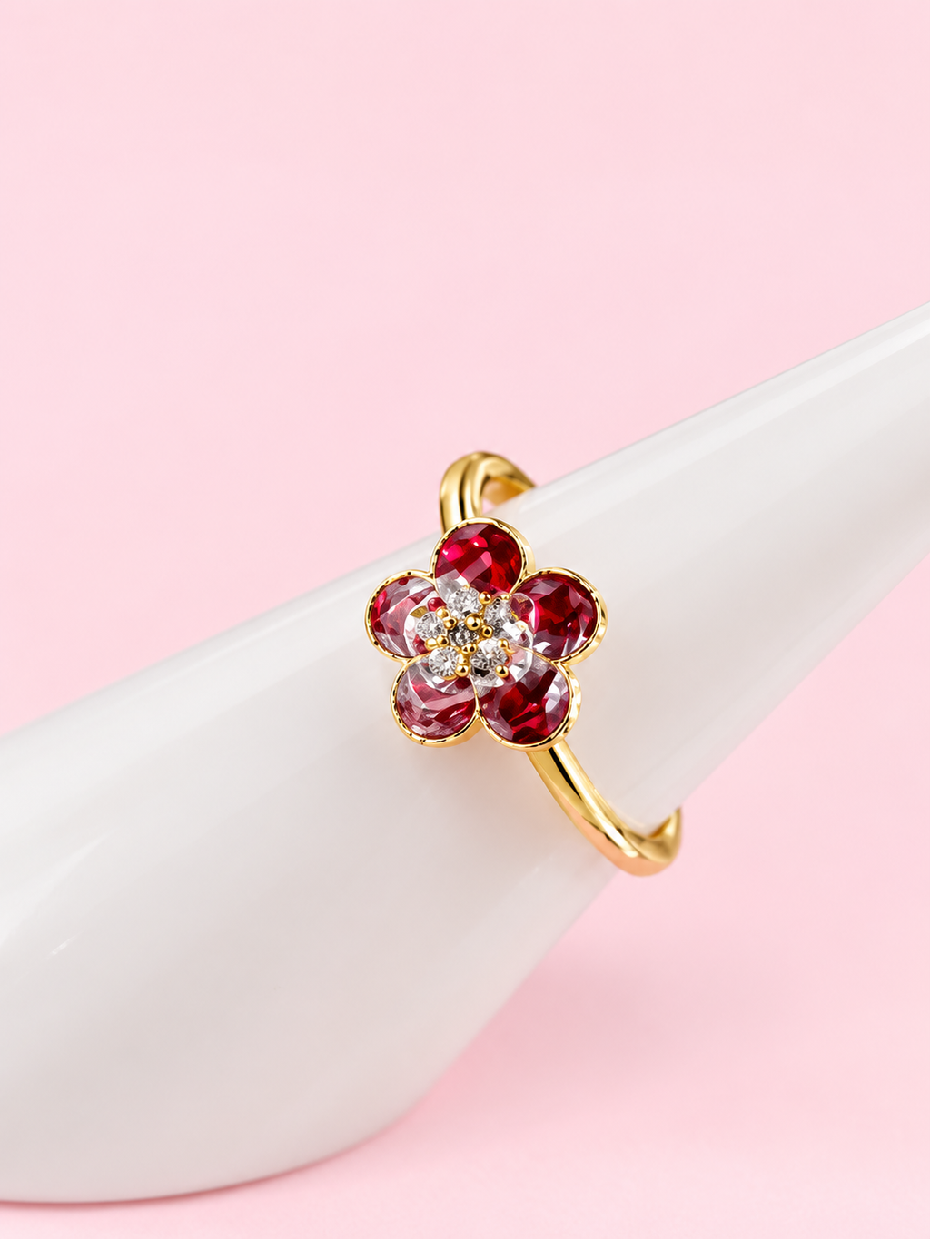 Anillo Flor Roja