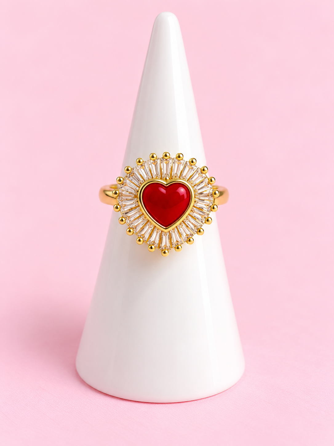 Anillo Corazón Destellos de cristales