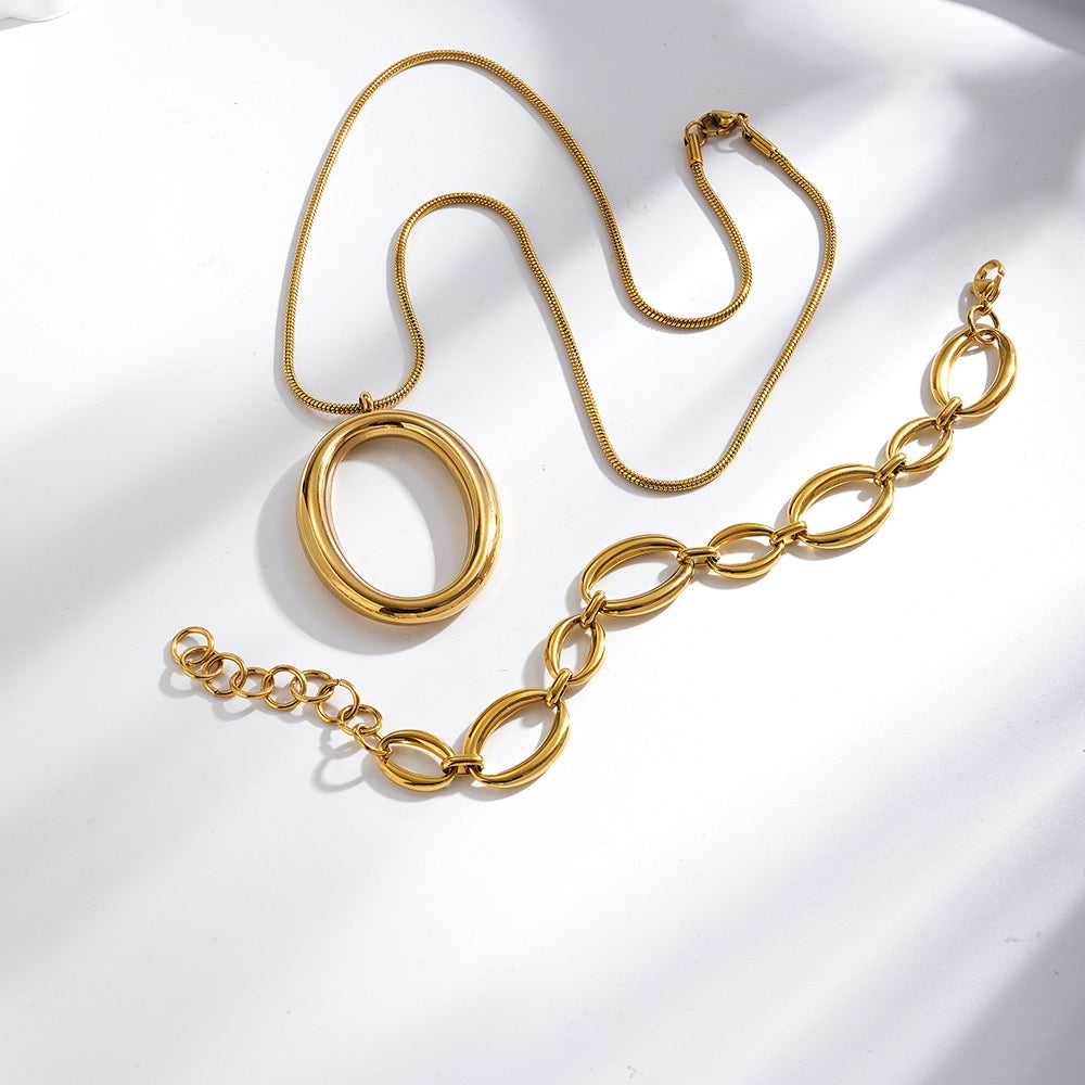 Set Collar y Brazalete Oval