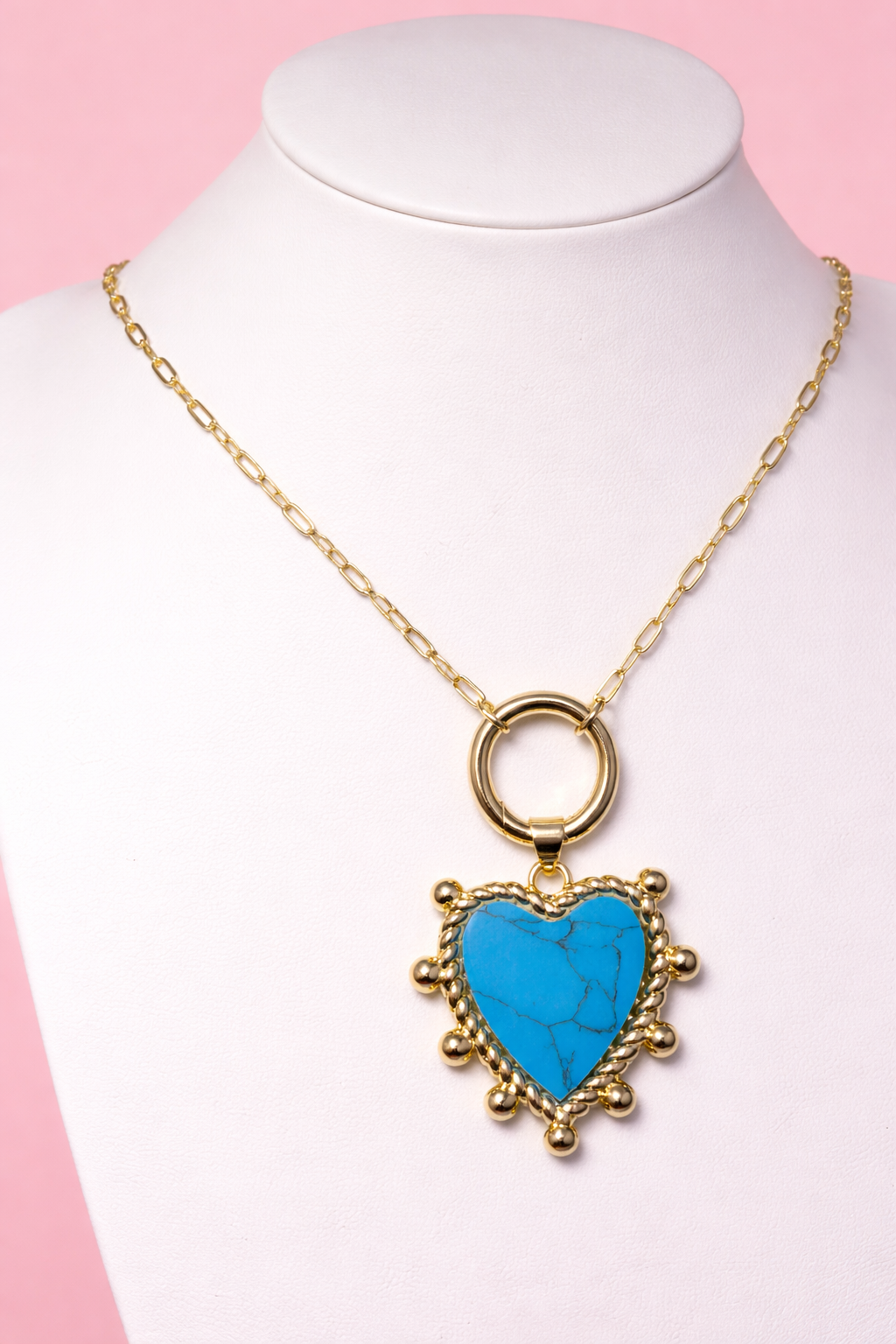 Collar Largo Corazón Azul 🩵