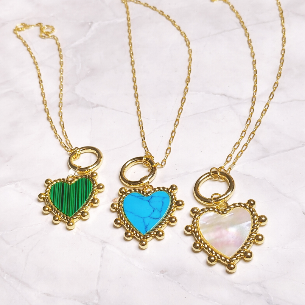 Collar Largo Corazón Azul 🩵