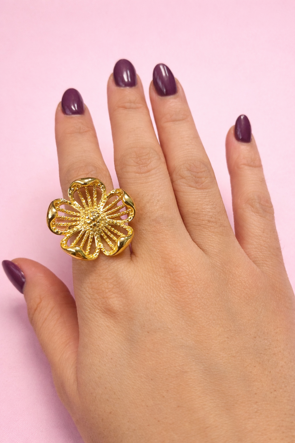 Anillo Flor ✨ Dorado o Plateado