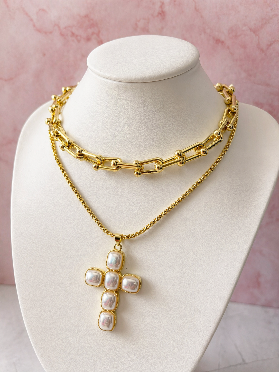 Collar Cruz Perla