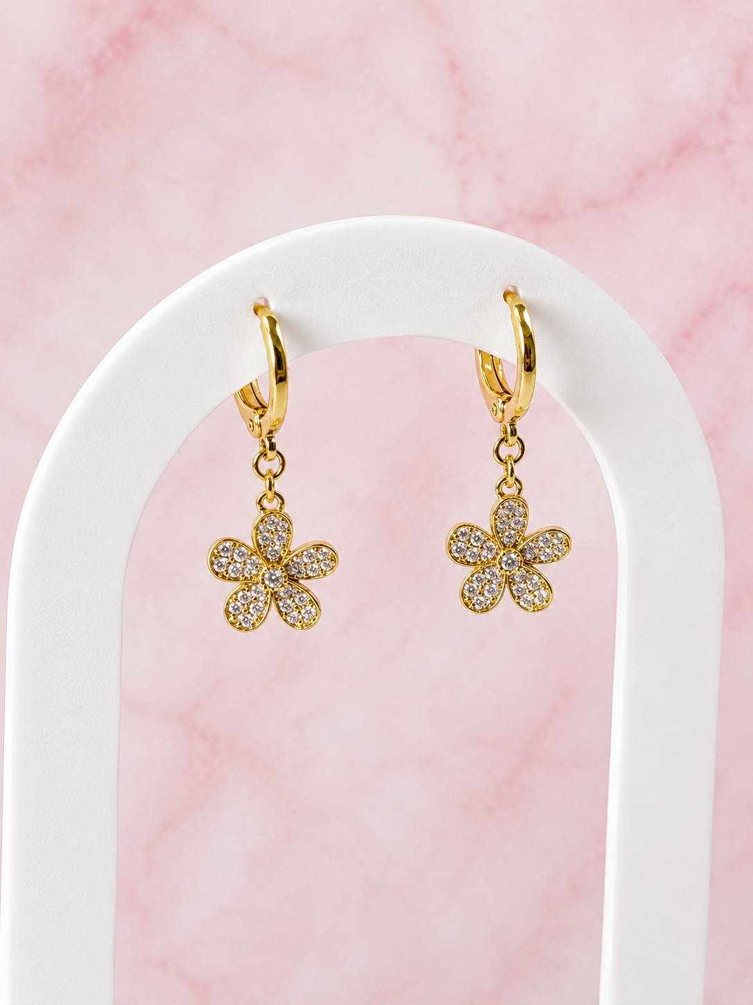 Aretes flor larga