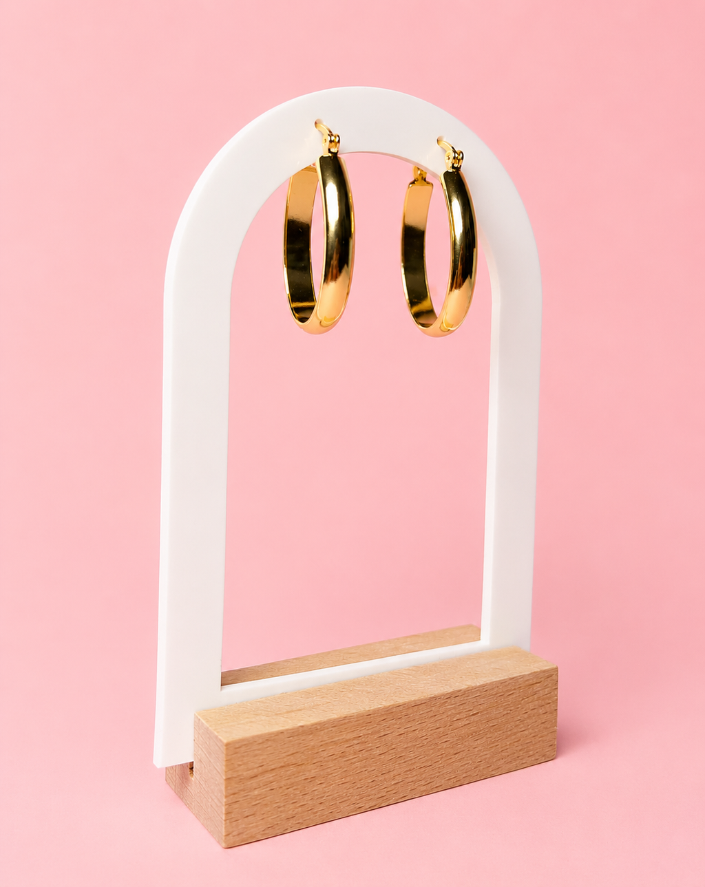 Aretes Óvalo Oro Laminado